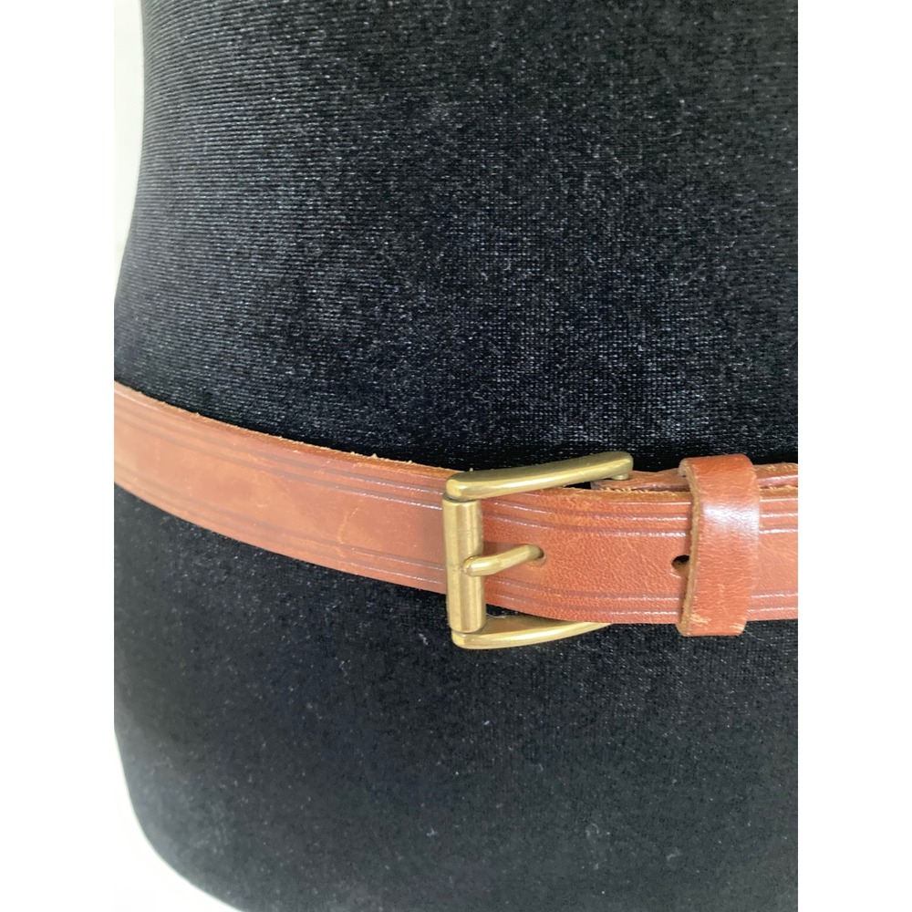 Lauren Ralph Lauren Brown Italian Leather Belt Brass Buckle LRL Logo Cognac L - Picture 2 of 12